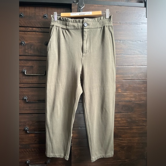 Zara Green Chinos Relaxed Fit Cotton Blend - Picture 1 of 6